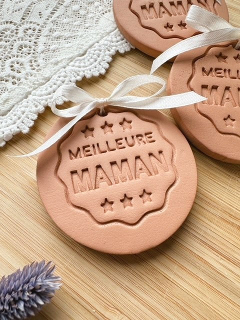 Aimant en argile Meilleure Maman pour la Fête des Mères