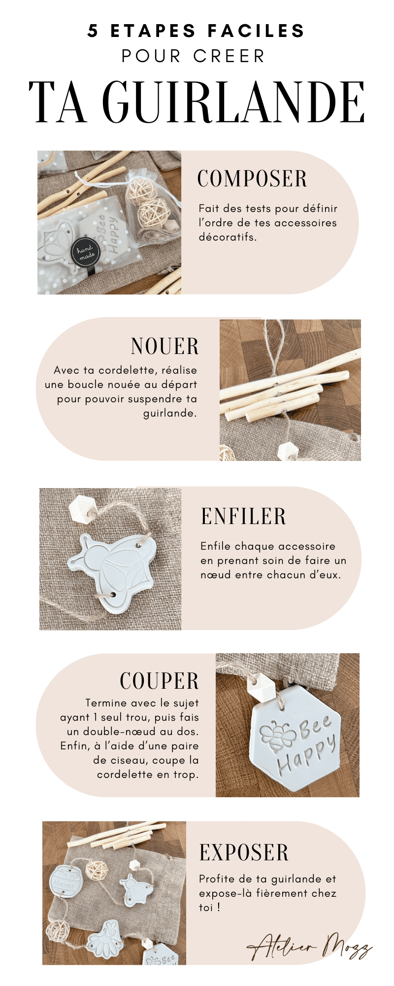 Guirlande ABEILLES, coffret DIY